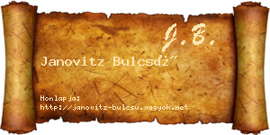 Janovitz Bulcsú névjegykártya